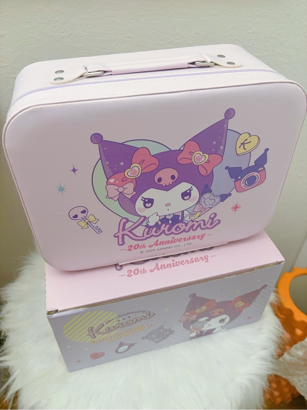 Sanrio Kuromi Pink and Purple 20th Anniversary Leather Makeup Carry Case